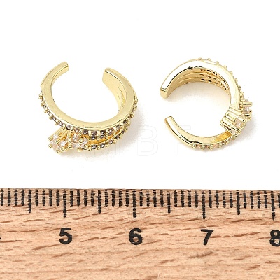 Brass Micro Pave Cubic Zirconia Cuff Earrings for Women CU-CBAE7DF-31G-1