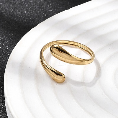 5Pcs 304 Stainless Steel Open Cuff Rings for Women RJEW-K313-03G-1