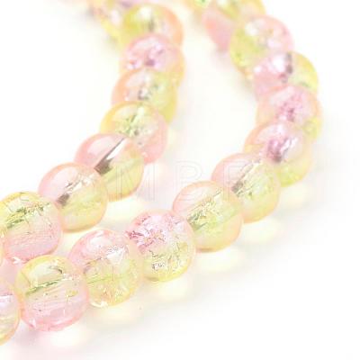 Spray Painted Crackle Glass Beads Strands CCG-Q002-6mm-03-1