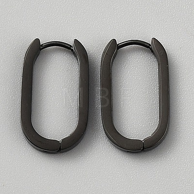 316 Stainless Steel Oval Hoop Earrings EJEW-WH0015-138B-EB-1