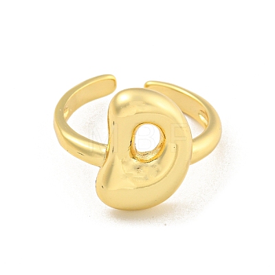 Brass Letter Open Cuff Rings for Women RJEW-G313-01D-G-1