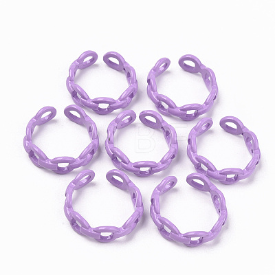 Spray Painted Alloy Cuff Rings X-RJEW-T011-17-RS-1