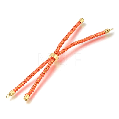 Braided Cotton Cord Slider Bracelet Making MAK-R001-01G-07-1