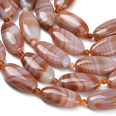 Natural Red Banded Agate Beads Strands G-B178-U01-01-1