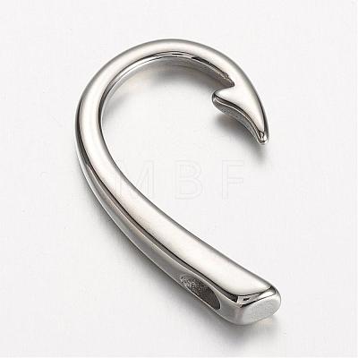 304 Stainless Steel Hook Clasps STAS-D166-90P-1