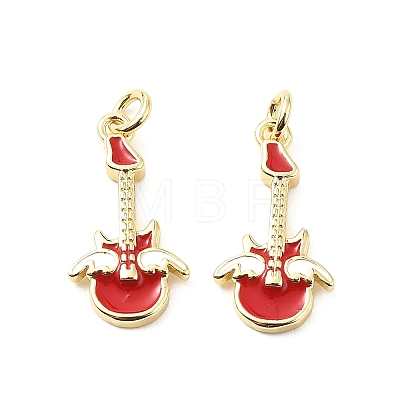 Brass Enamel Pendants KK-L237-011G-1