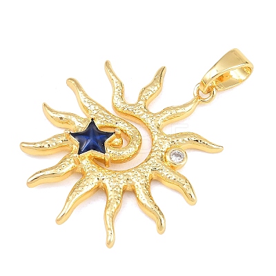 Brass & Enamel & Rhinestone Pendants LS-KK-H541-01G-02-1