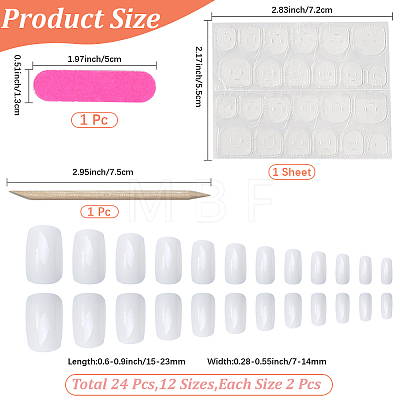 Plastic Full Cover Press On False Nails MRMJ-CP0001-74-1
