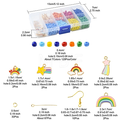 Rainbow Color Seed Beads DIY Earring Making Kits DIY-FS0006-68-1