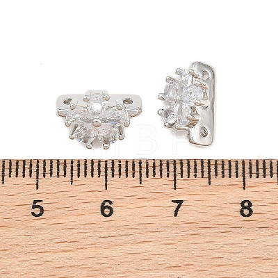 SHEGRACE Flower Brass Micro Pave Clear Cubic Zirconia Spacer Bars XGRQ5K154-827P-1