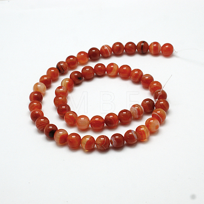 Natural Red Agate Bead Strands G-G880-05-8mm-1
