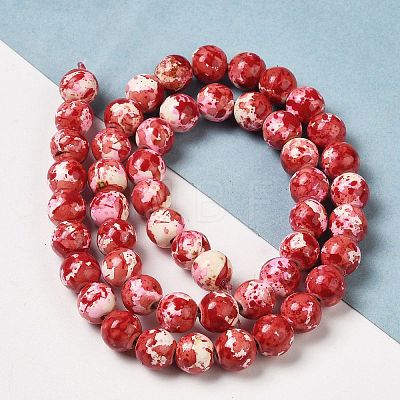 Synthetic Turquoise Dyed Camouflage Beads Strands X-G-E594-24L-A-1