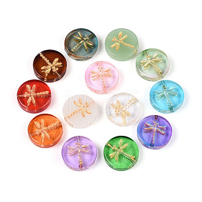 Baking Paint Transparent Glass Beads X-DGLA-N018-30-1