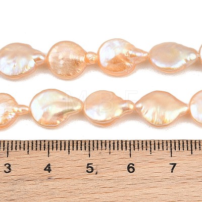 Natural Baroque Keshi Pearl Coin Beads Strands PA-CBAFEE8-15B-1
