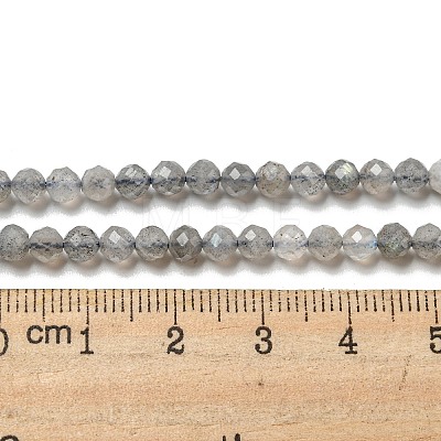 Faceted Round Natural Labradorite Bead Strands G-I156-03-4mm-1