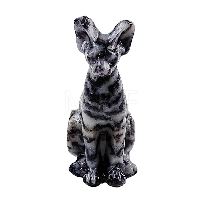 Natural Zebra Jasper  Carved Egyptian Cat Figurines Statues for Home Office Desktop Decoration PW-WG23706-02-1