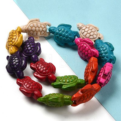 Dyed Synthetic Turquoise Beads Strands G-G024-01-1