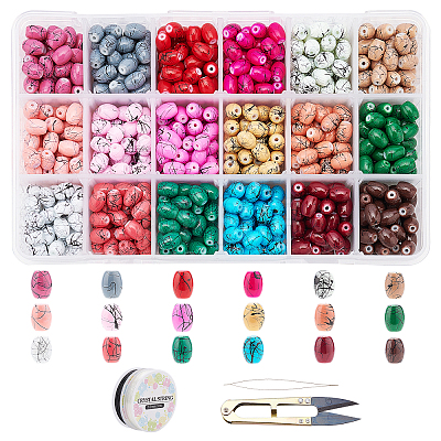 DIY Baking Painted Drawbench Glass Beads Stretch Bracelet Making Kits DIY-FH0001-031-1