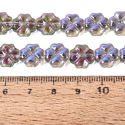 Baking Paint Electroplate Transparent Glass Beads Strands EGLA-Q136-04A-11-1