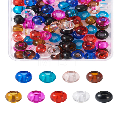 Craftdady 88pcs 8 colors Glass European Beads GLAA-CD0001-10-1