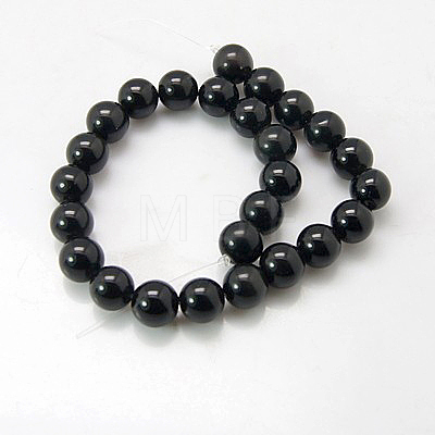 Synthetic Black Stone Beads Strands X-G-G088-14mm-1