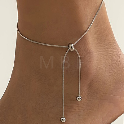 Stainless Steel Slider Chain Anklet for Women WG34D3C-09-1