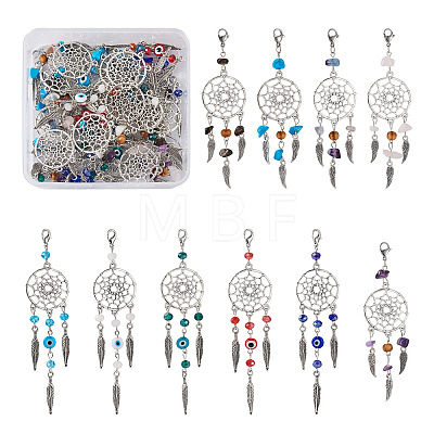 Kissitty 20Pcs 10 Style Alloy Pendants HJEW-KS0001-01-1