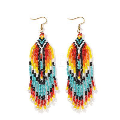 Bohemian Handmade Glass Seed Beads Dangle Earrings JC6992-1