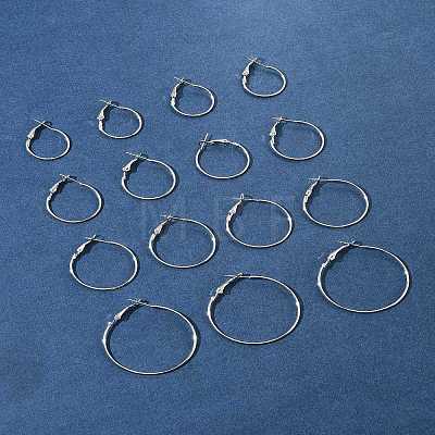 32Pcs 4 Styles Iron Huggie Hoop Earring Findings IFIN-FS0001-49B-1