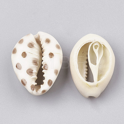 Printed Natural Cowrie Shell Beads X-SHEL-S274-02E-1