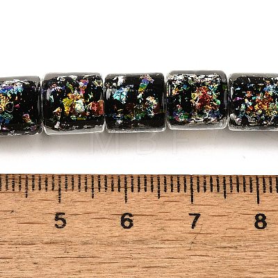 Handmade Dichroic Foil Glass Beads Strands DICH-U001-09G-1