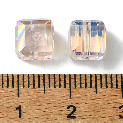 100Pcs Transparent Electroplate Glass Beads GLAA-K064-08A-AB05-1