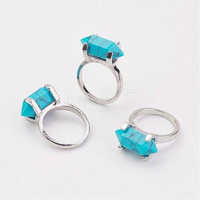 Natural & Synthetic Mixed Stone Finger Rings RJEW-P121-A-1