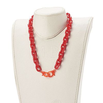Acrylic Cable Chain Necklaces NJEW-JN03534-1