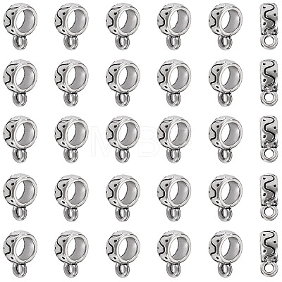 80Pcs Tibetan Style Alloy Tube Bails FIND-TAD0001-06-1