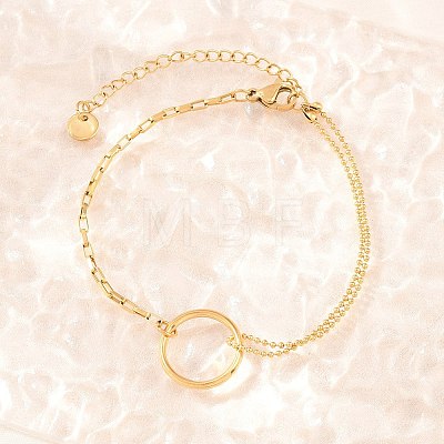 304 Stainless Steel Ball Chain & Box Chain Bracelets BJEW-D460-02G-1