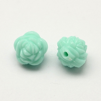 Opaque Acrylic Flower Beads SACR-Q100-M045-1