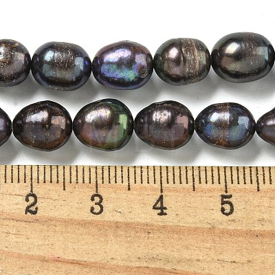 Natural Cultured Freshwater Pearl Rice Beads Strands PEAR-XCP0001-06-1