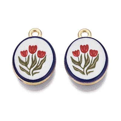 Valentine's Day Printed Alloy Pendants PALLOY-SZC0008-05K-1