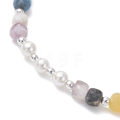 Natural Mixed Gemstone Beaded Stretch Bracelets for Women BJEW-JB13199-01-1