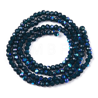 Electroplate Opaque Solid Color Glass Beads Strands EGLA-A034-P3mm-L07-1