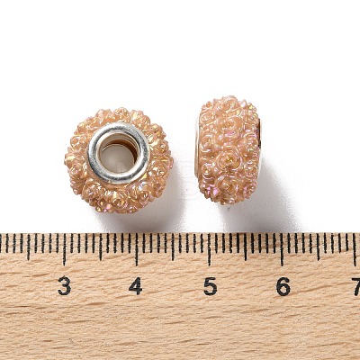 AB Color Resin Rose Flower European Beads RESI-M001-05-1
