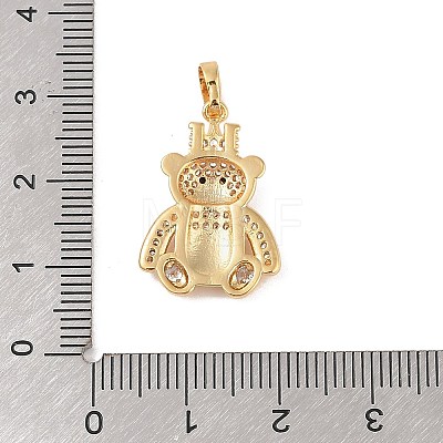 Brass Micro Pave Clear Cubic Zirconia Pendants KK-E111-33G-1