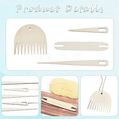 1Bag Plywood Wooden Weaving Looms Kit TOOL-CY0001-05-1