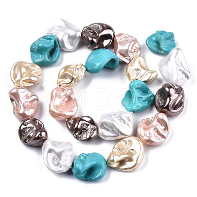 Electroplated Natural Freshwater Shell Beads Strands SHEL-R113-01-1