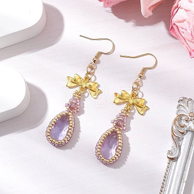 Alloy Glass Earrings EJEW-MZ00313-02-1