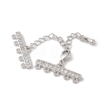 Brass Micro Pave Cubic Zirconia Chain Extender KK-L216-004D-P-1