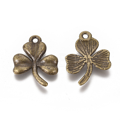Ireland Tibetan Style Alloy Shamrock Pendants TIBEP-EA11722YKG-AB-LF-1