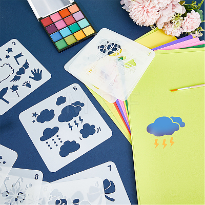 PET Plastic Face Drawing Painting Stencils Templates DIY-WH0304-914B-1