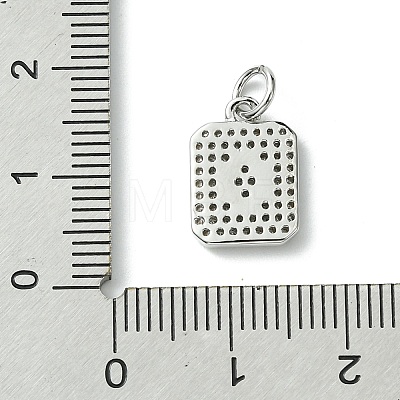 Rack Plating Brass Micro Pave Clear Cubic Zirconia Charms KK-G501-01O-P-1